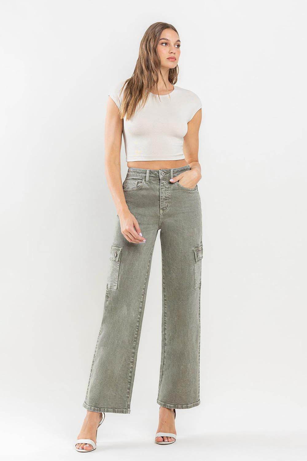 Vervet by Flying Monkey 90's Super High Rise Cargo Jeans - DaTrendStore.Com