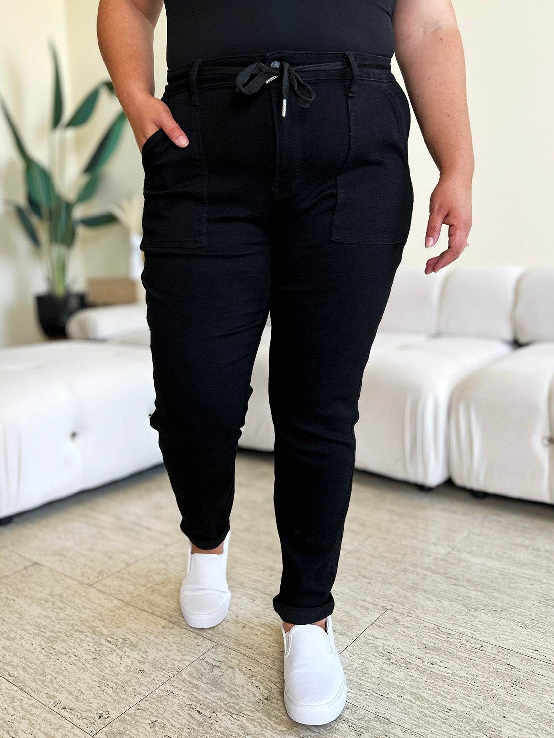 Judy Blue Full Size High Waist Double Roll Cuff Jeans - DaTrendStore.Com