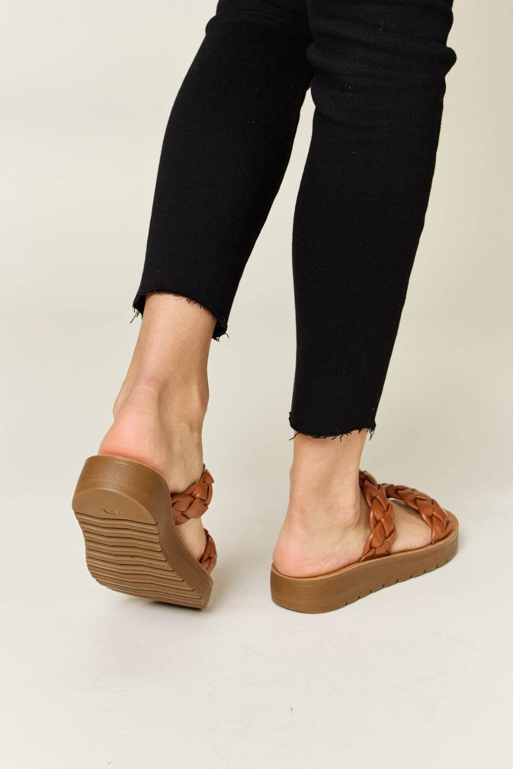 WILD DIVA Woven Dual Band Platform Sandals - DaTrendStore.Com