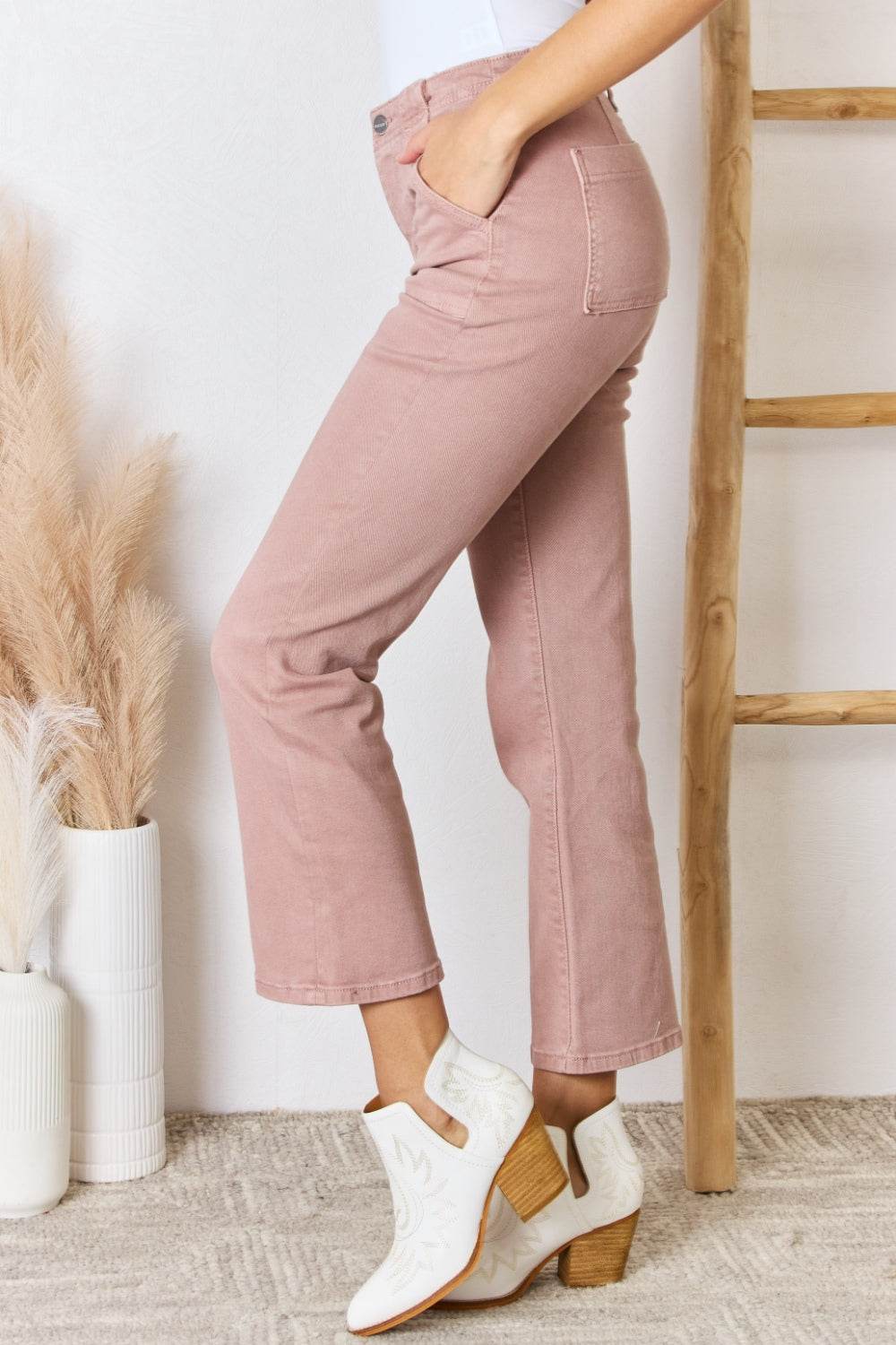 RISEN Full Size High Rise Ankle Flare Jeans - DaTrendStore.Com