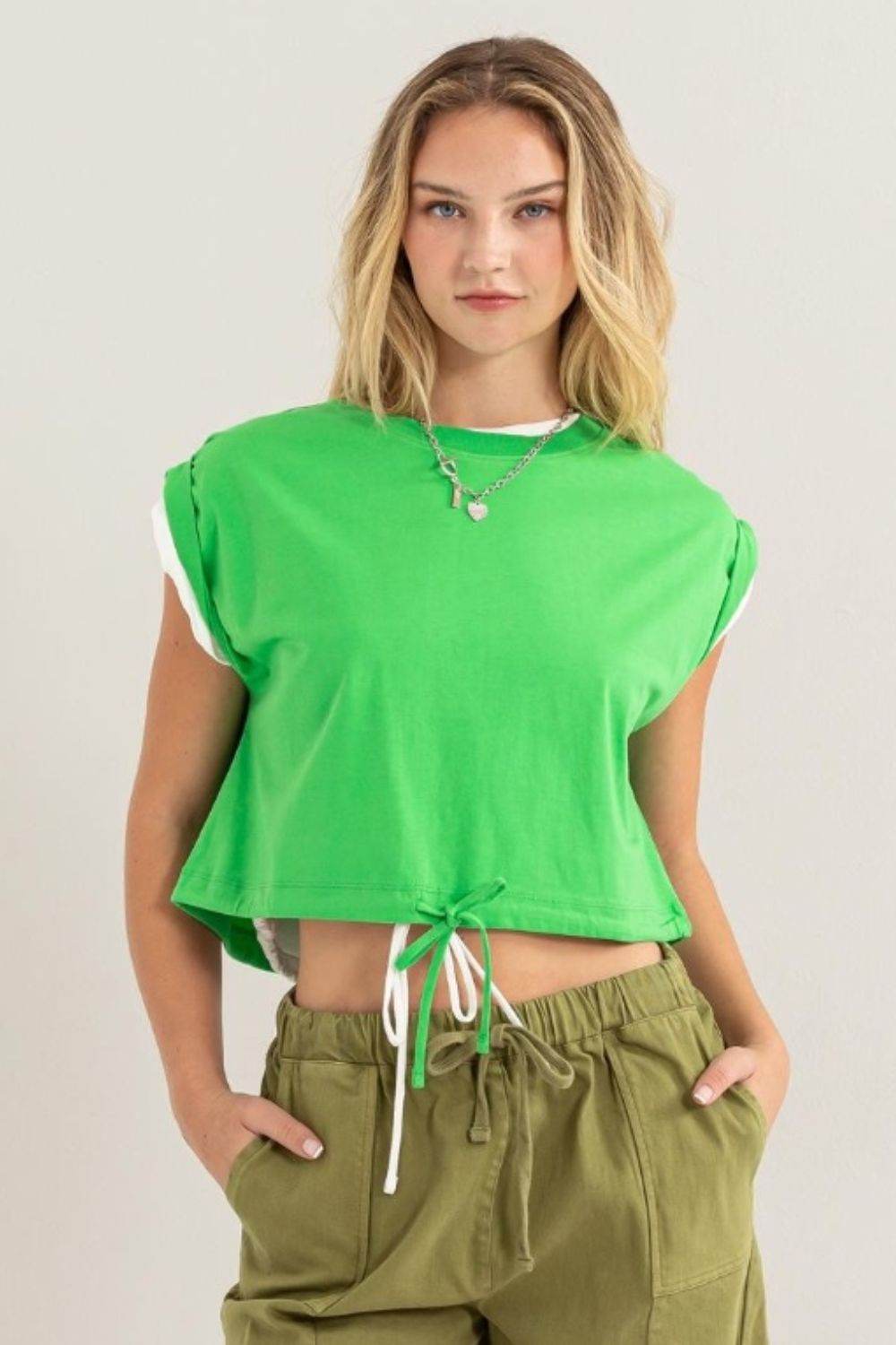 HYFVE Drawstring Hem Crop Top - DaTrendStore.Com