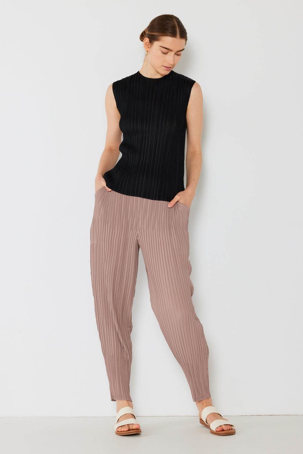 Marina West Swim Pleated Relaxed-Fit Slight Drop Crotch Jogger - DaTrendStore.Com