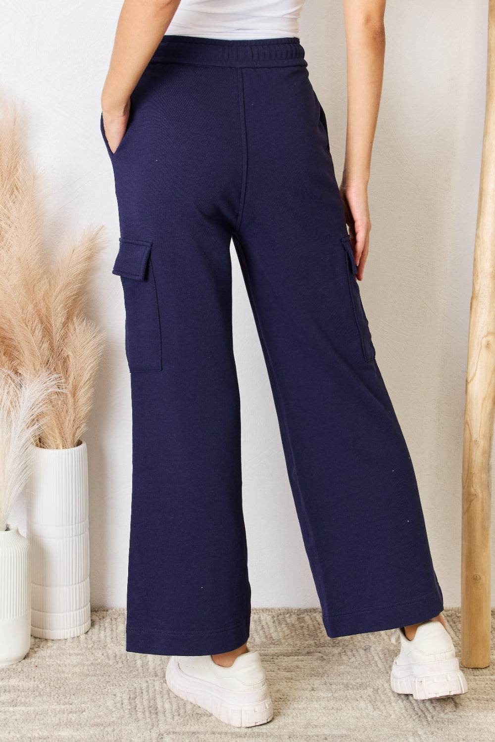 RISEN Drawstring Relaxed Cargo Wide Leg Pants - DaTrendStore.Com