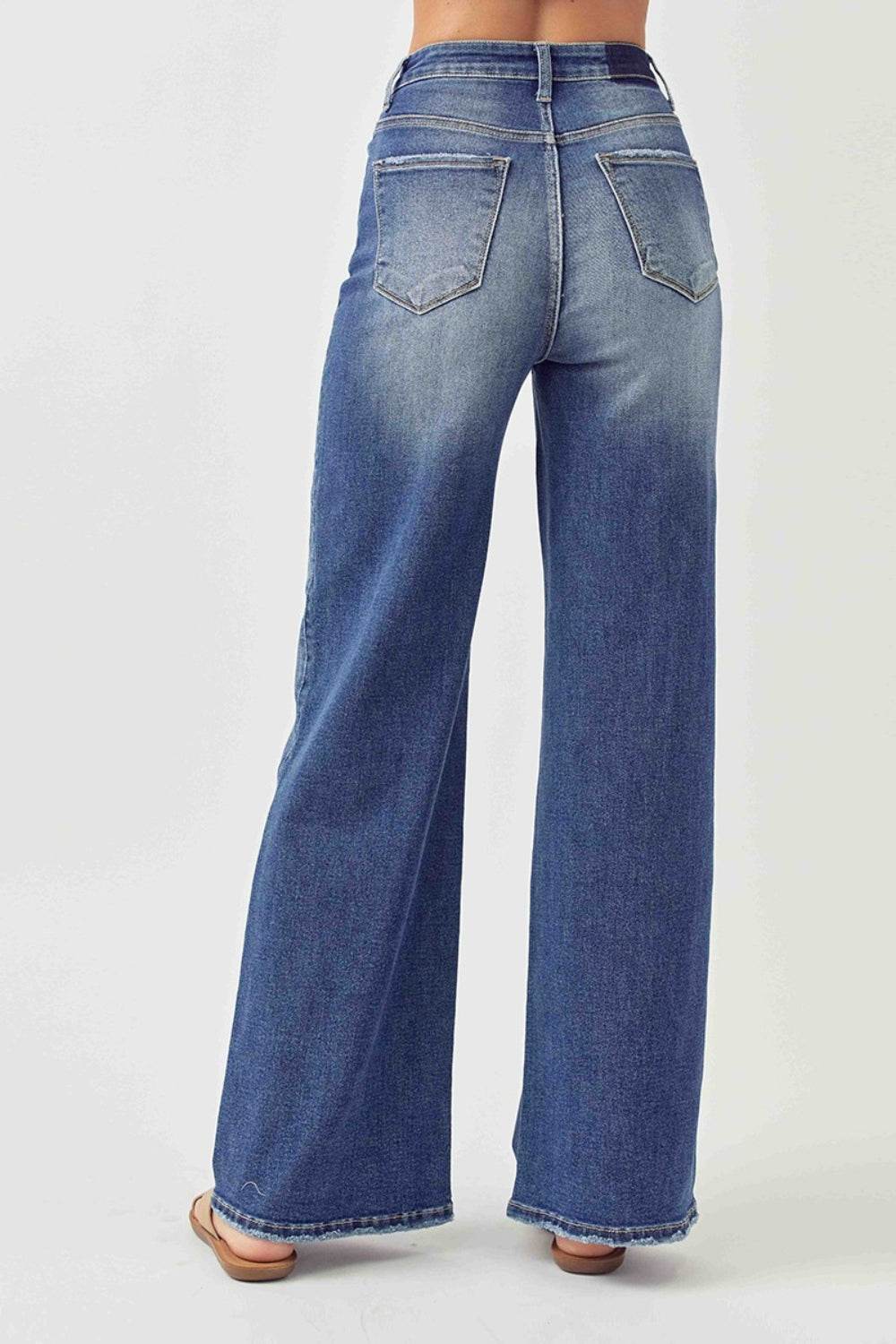 Risen Full Size High Rise Wide Leg Jeans - DaTrendStore.Com
