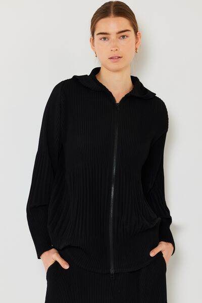 Marina West Swim Pleated Unisex Plisse Jacket with 2 Way Zipper - DaTrendStore.Com