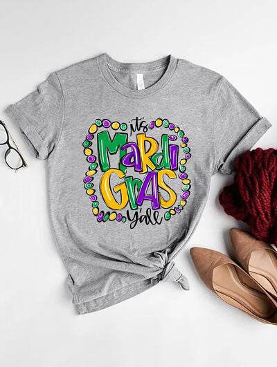 IT'S MARDI GRAS Y'ALL Round Neck T-Shirt - DaTrendStore.Com