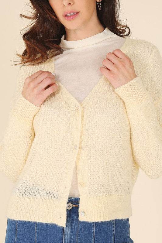 Wool blended sheer cardigan - DaTrendStore.Com
