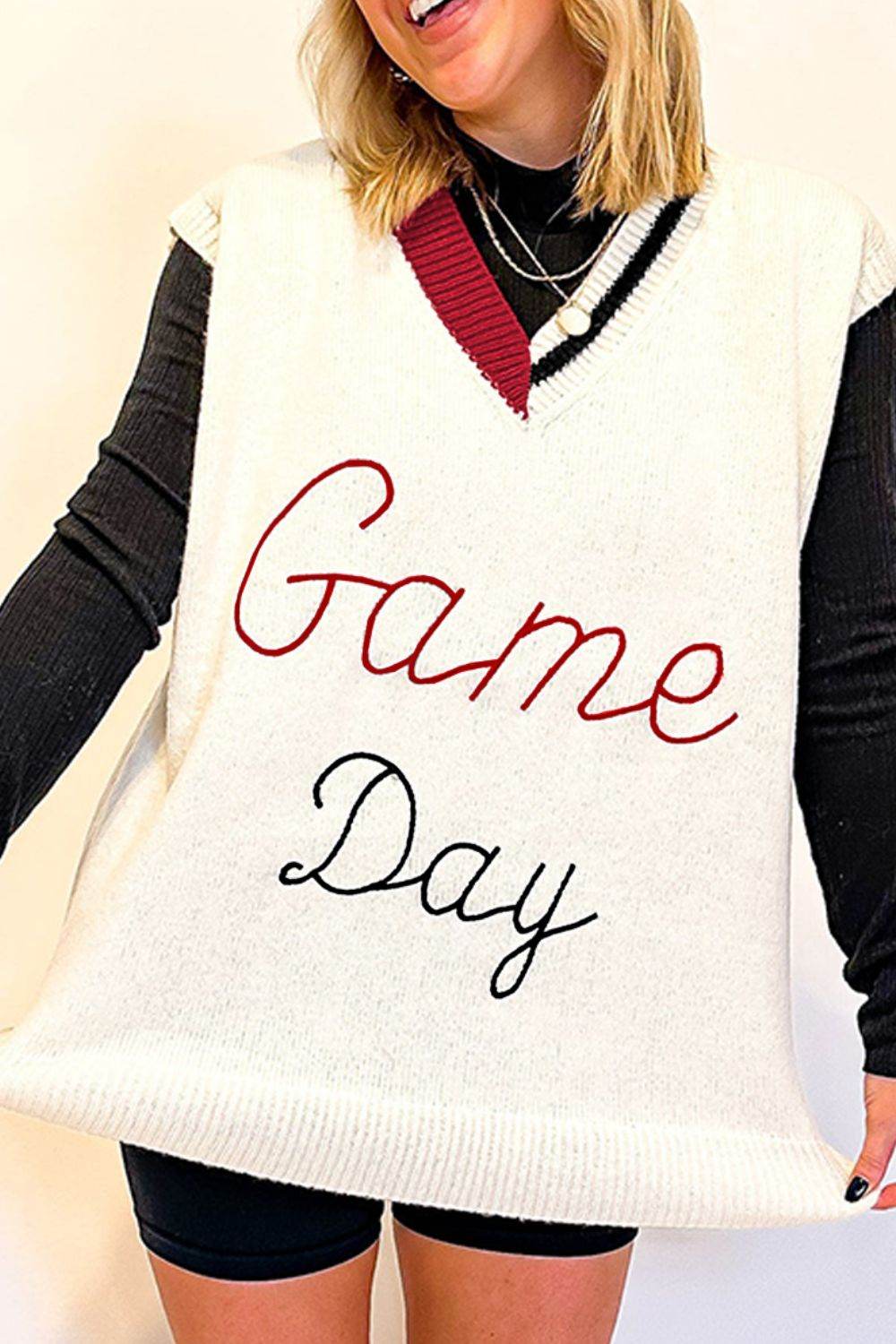GAME DAY V-Neck Sweater Vest - DaTrendStore.Com