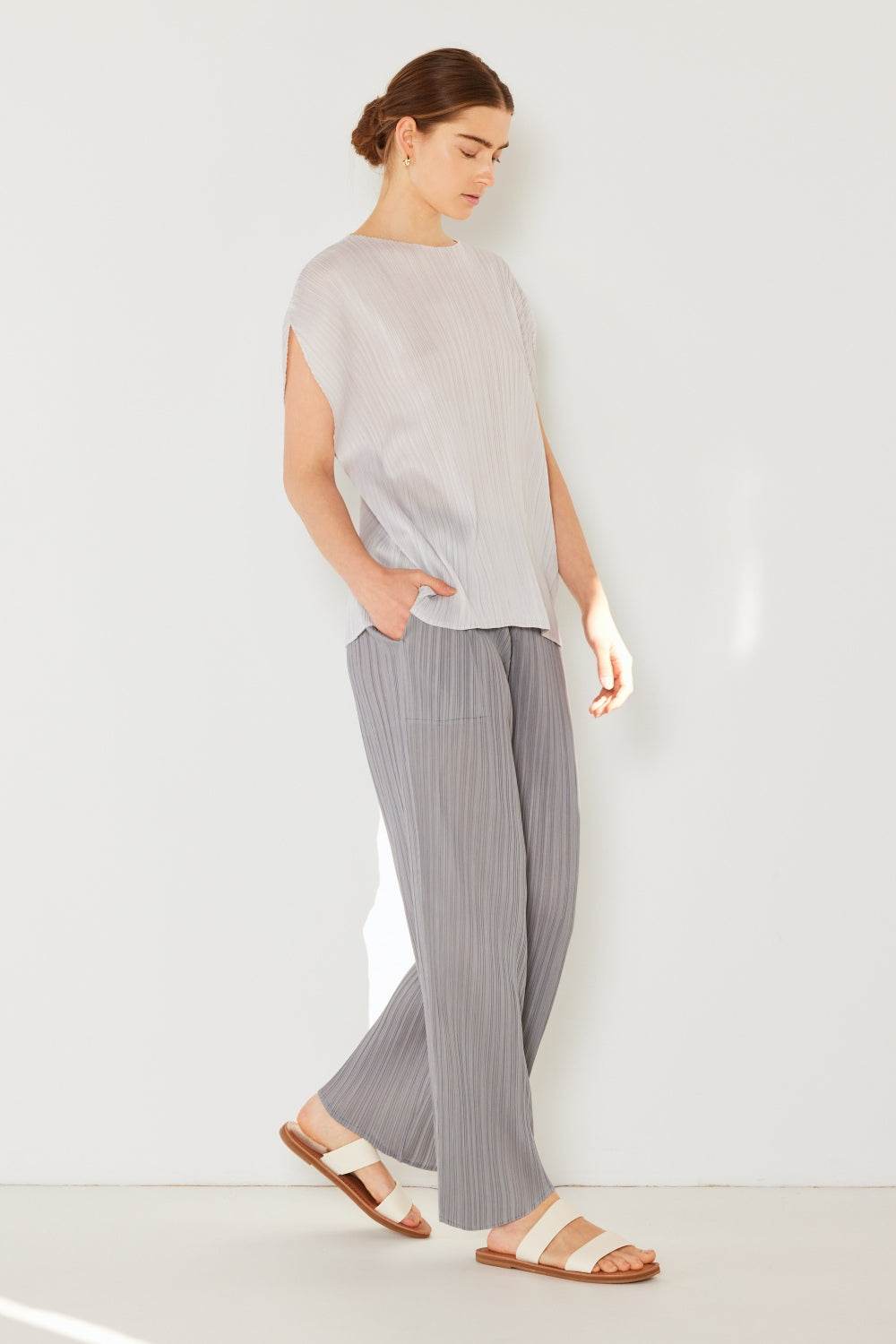 Marina West Swim Pleated Elastic-Waist Straight Pants - DaTrendStore.Com