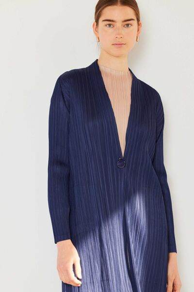 Marina West Swim Pleated Long Sleeve Cardigan - DaTrendStore.Com