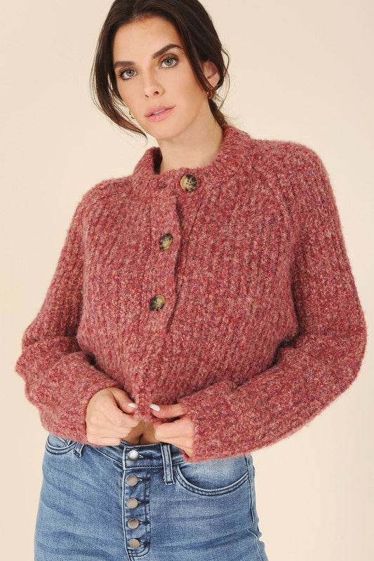 Melange multicolor sweater top - DaTrendStore.Com