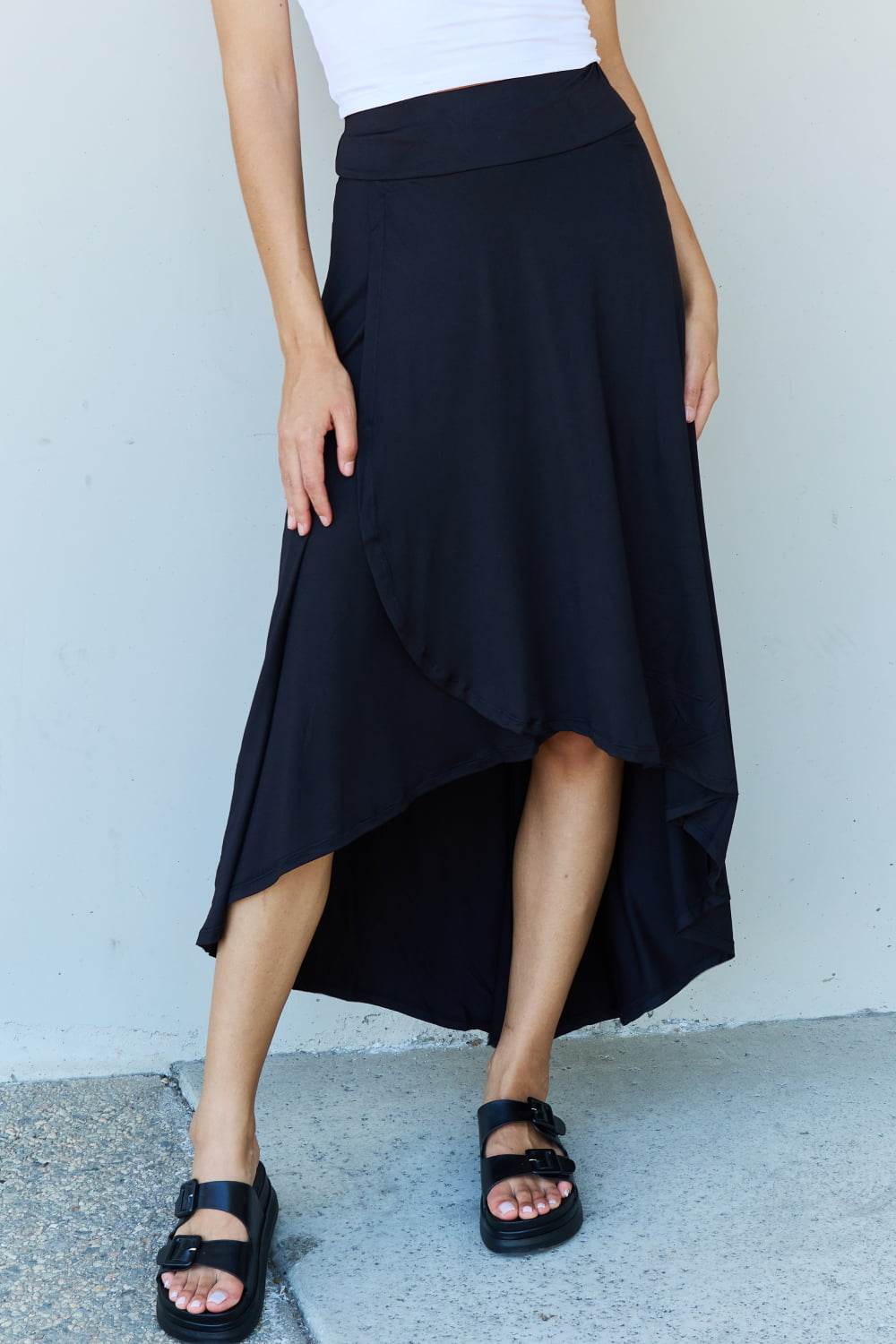 Ninexis First Choice High Waisted Flare Maxi Skirt in Black - DaTrendStore.Com