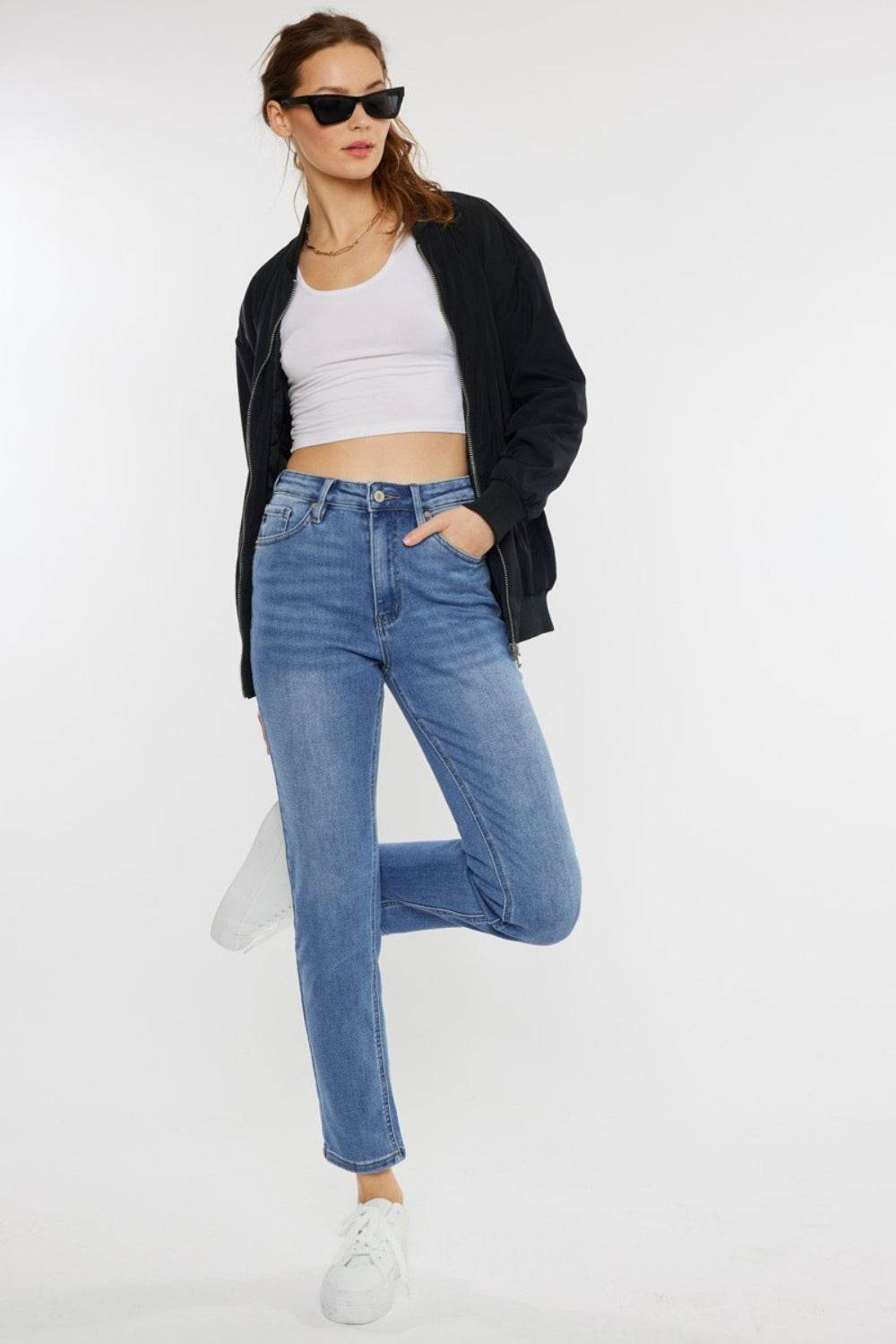 Kancan Full Size Cat's Whiskers High Waist Jeans - DaTrendStore.Com