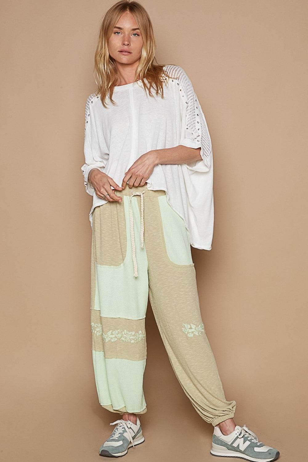 POL Eyelet Detail Studded High-Low Top - DaTrendStore.Com