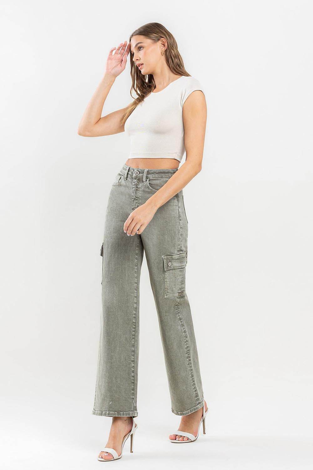 Vervet by Flying Monkey 90's Super High Rise Cargo Jeans - DaTrendStore.Com