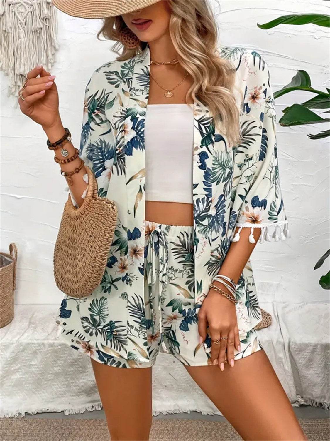 Printed Half Sleeve Top and Shorts Set - DaTrendStore.Com