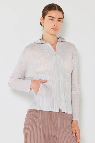 Marina West Swim Pleated Hood Jacket with 2 Way Zipper - DaTrendStore.Com