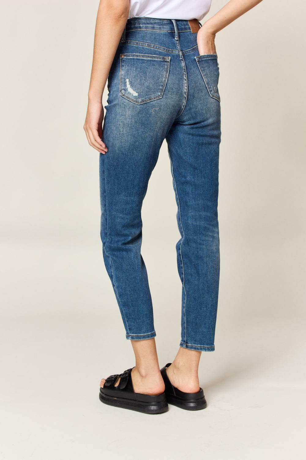 Judy Blue Full Size Tummy Control High Waist Slim Jeans - DaTrendStore.Com