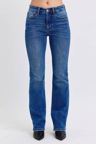 Judy Blue Full Size Run Mid-Rise Bootcut Jeans with Thermal Lining - DaTrendStore.Com