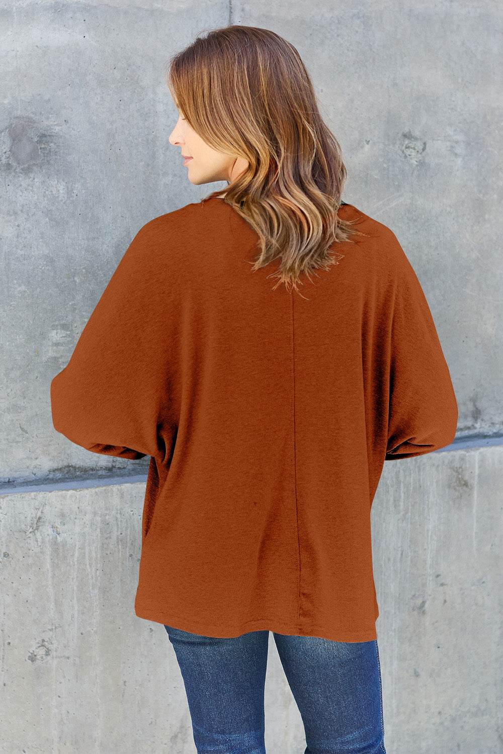 Double Take Full Size Round Neck Long Sleeve T-Shirt - DaTrendStore.Com