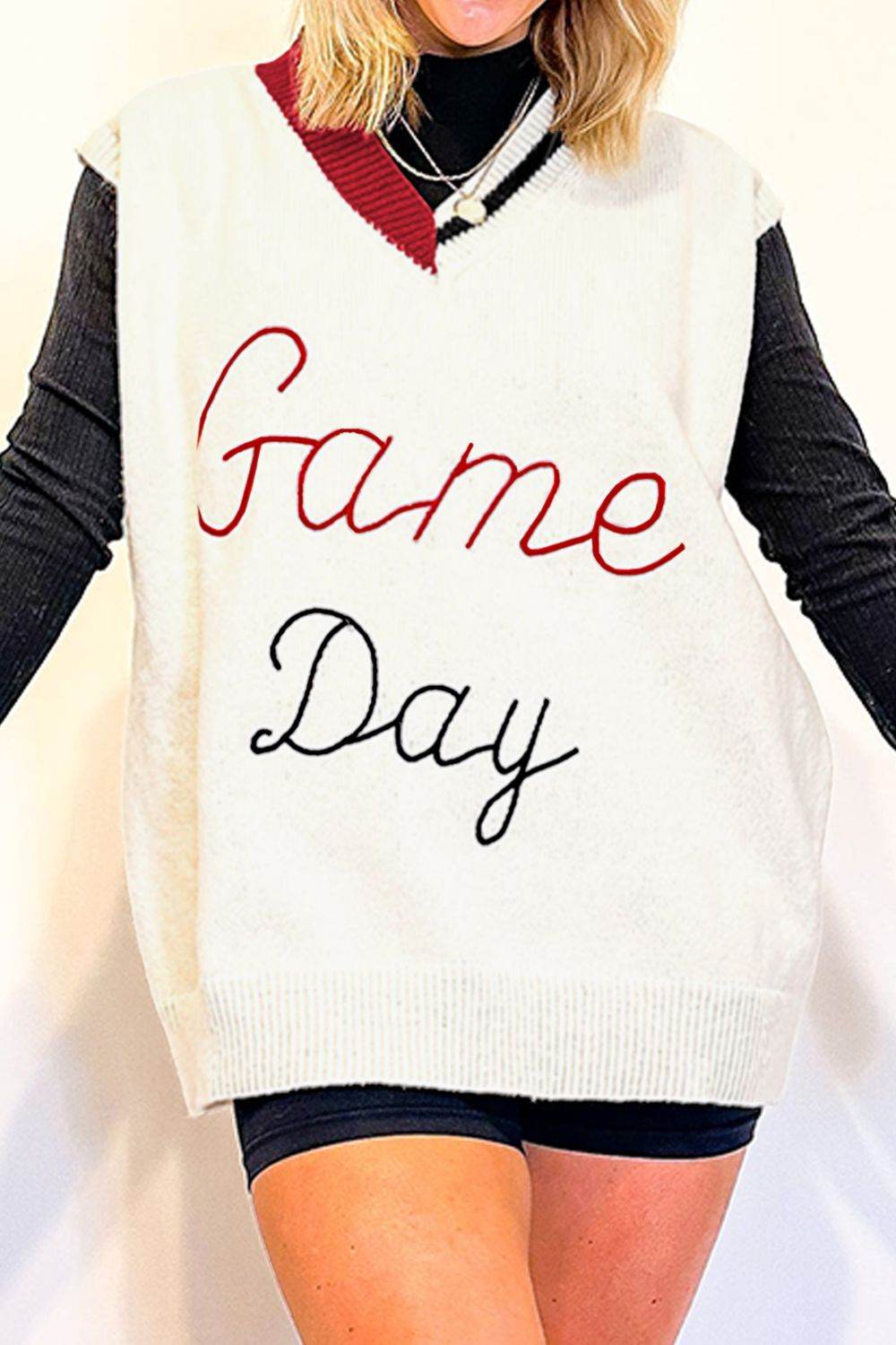 GAME DAY V-Neck Sweater Vest - DaTrendStore.Com