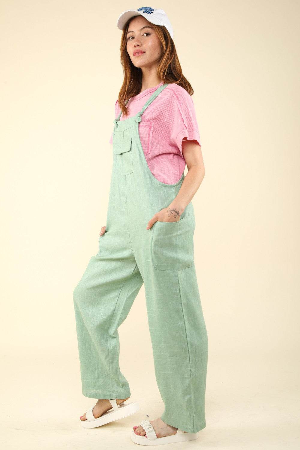VERY J Knot Strap Jumpsuit with Pockets - DaTrendStore.Com