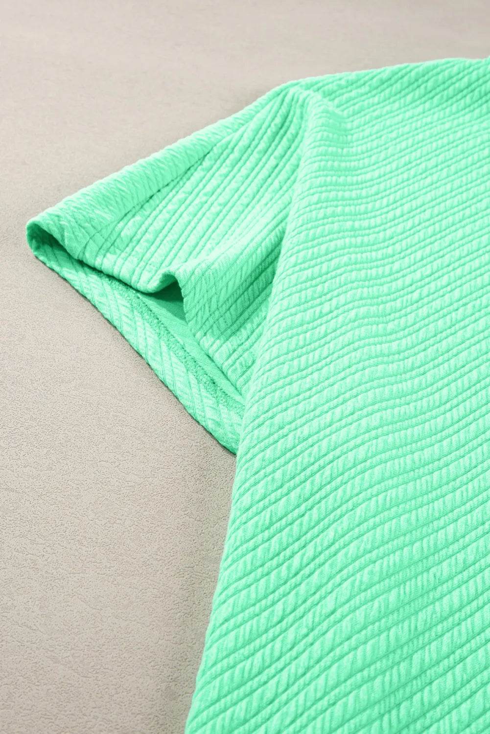 Plus Size Round Neck Half Sleeve Top and Tied Pants Set - DaTrendStore.Com