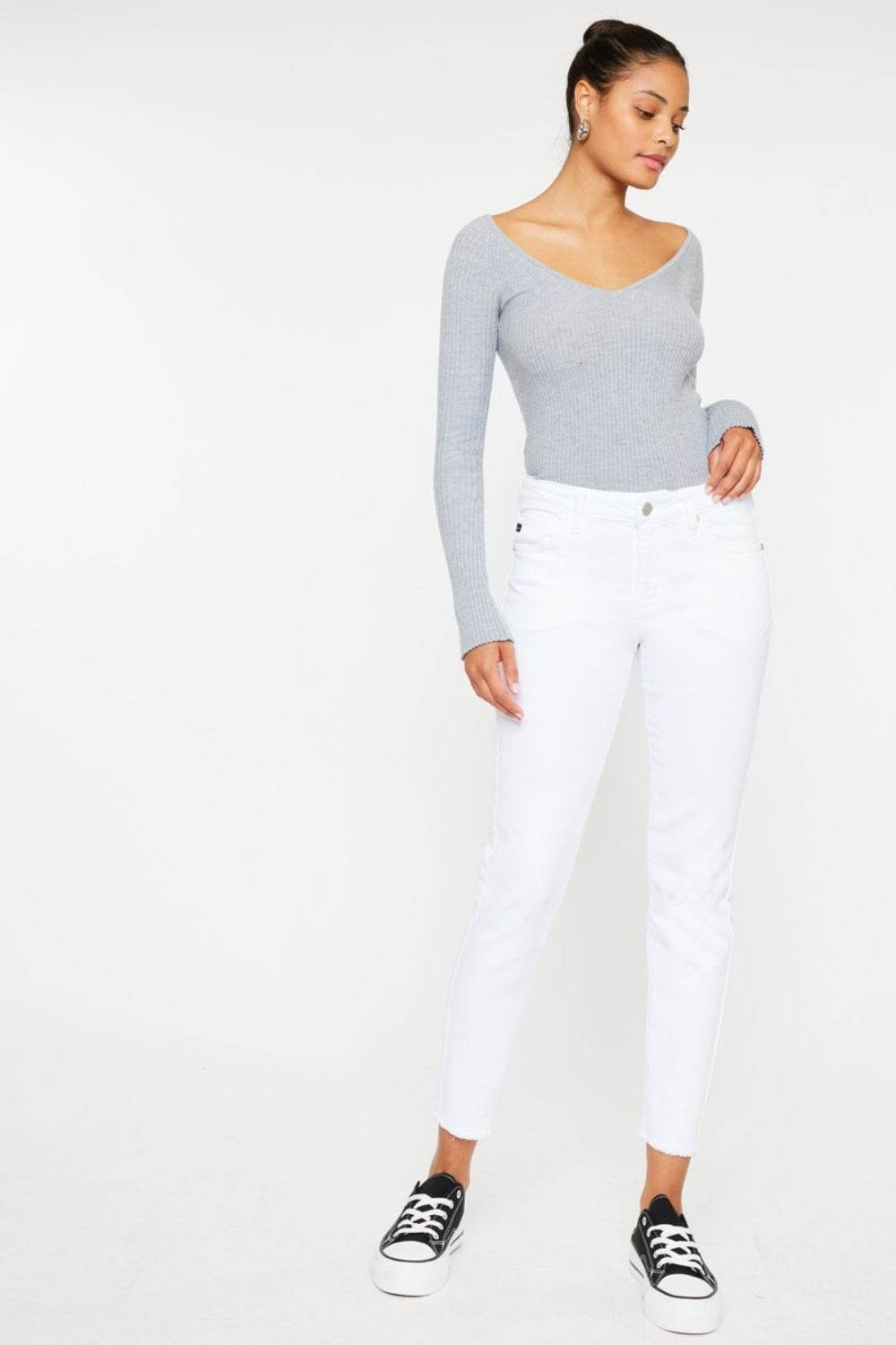 Kancan Mid Rise Ankle Skinny Jeans - DaTrendStore.Com