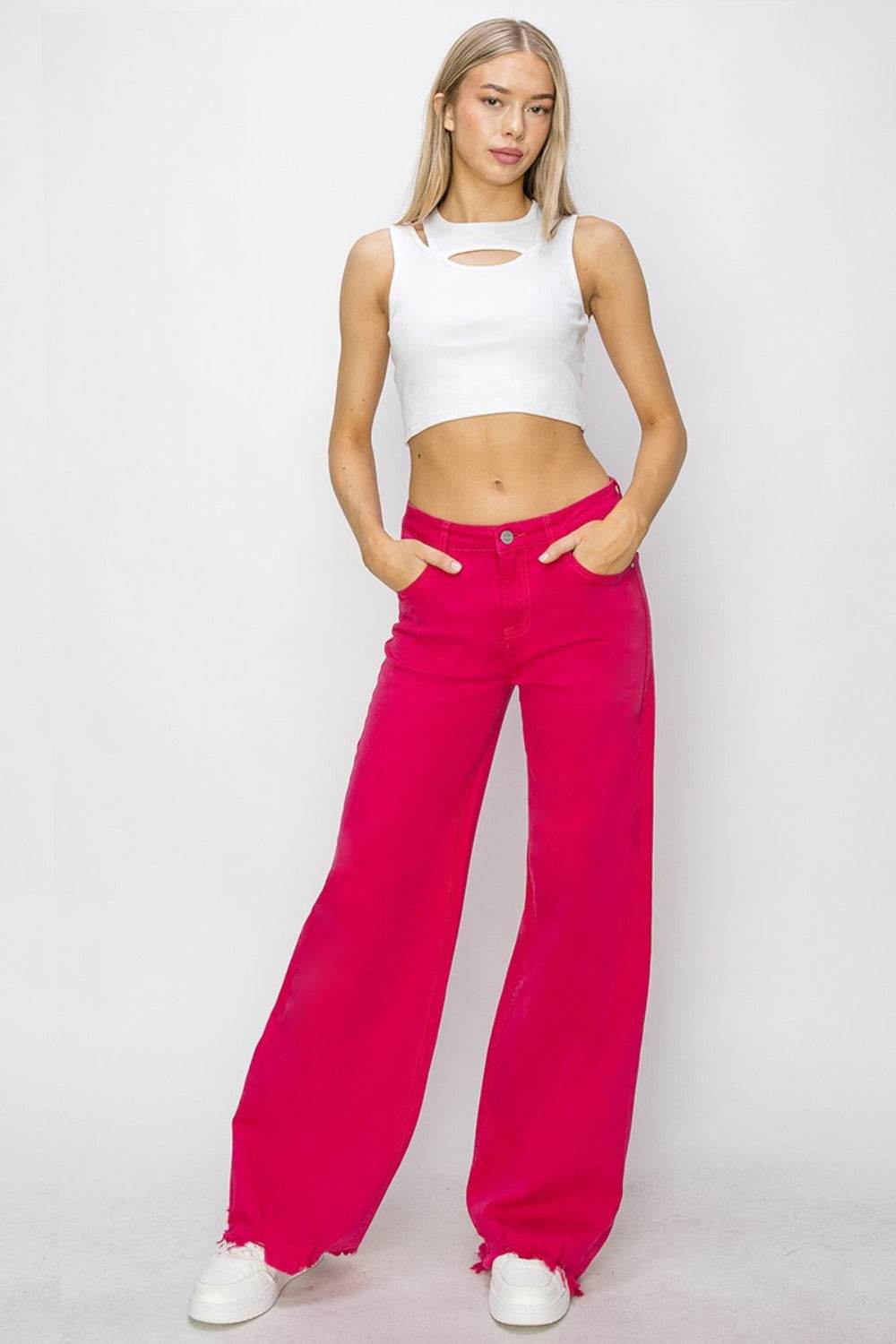 RISEN High Rise Wide Leg Jeans - DaTrendStore.Com