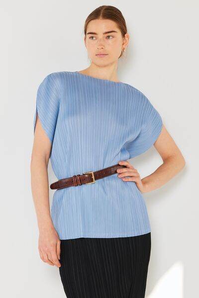 Marina West Swim Rib Pleated Oversized Dolman Sleeve Top - DaTrendStore.Com