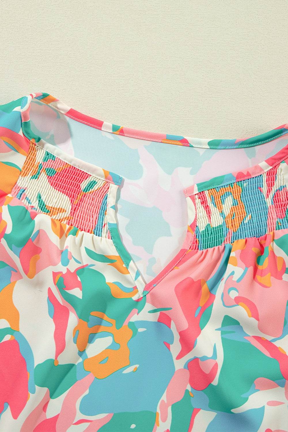 Printed Notched Cap Sleeve Top and Pants Set - DaTrendStore.Com