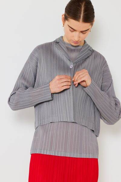 Marina West Swim Pleated Cropped Button Up Shirt - DaTrendStore.Com