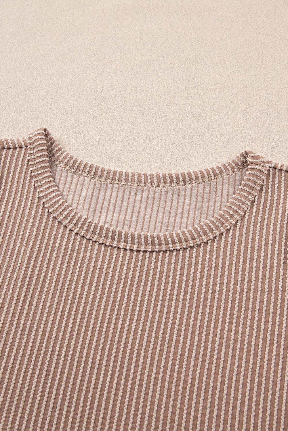 Textured Round Neck Tank and Shorts Set - DaTrendStore.Com