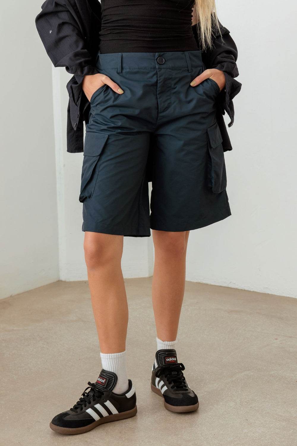 Le Lis Navy Cargo Bermuda Shorts - DaTrendStore.Com
