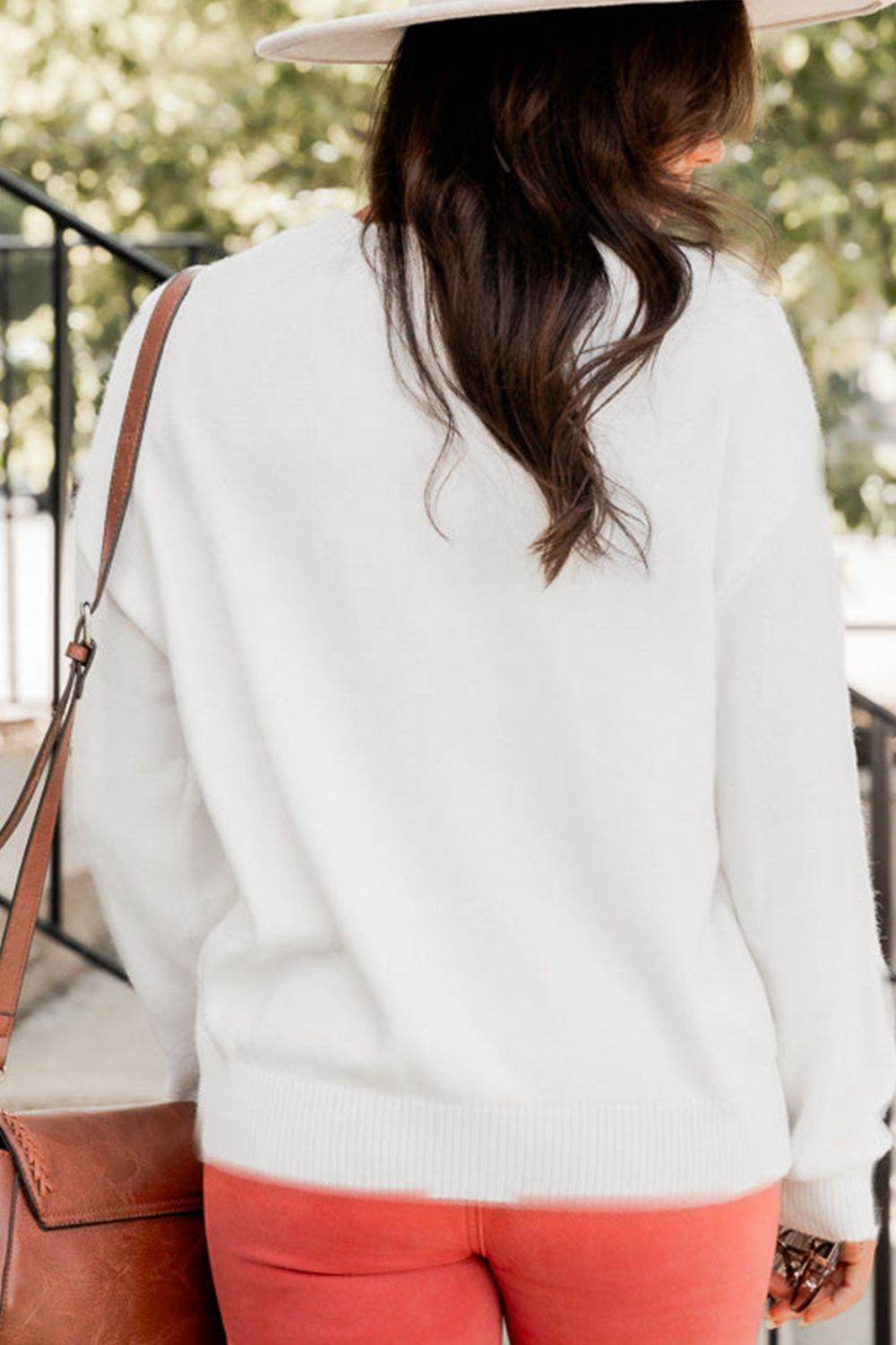THANKFUL Round Neck Drop Shoulder Sweater - DaTrendStore.Com