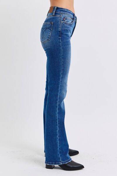 Judy Blue Full Size Run Mid-Rise Bootcut Jeans with Thermal Lining - DaTrendStore.Com