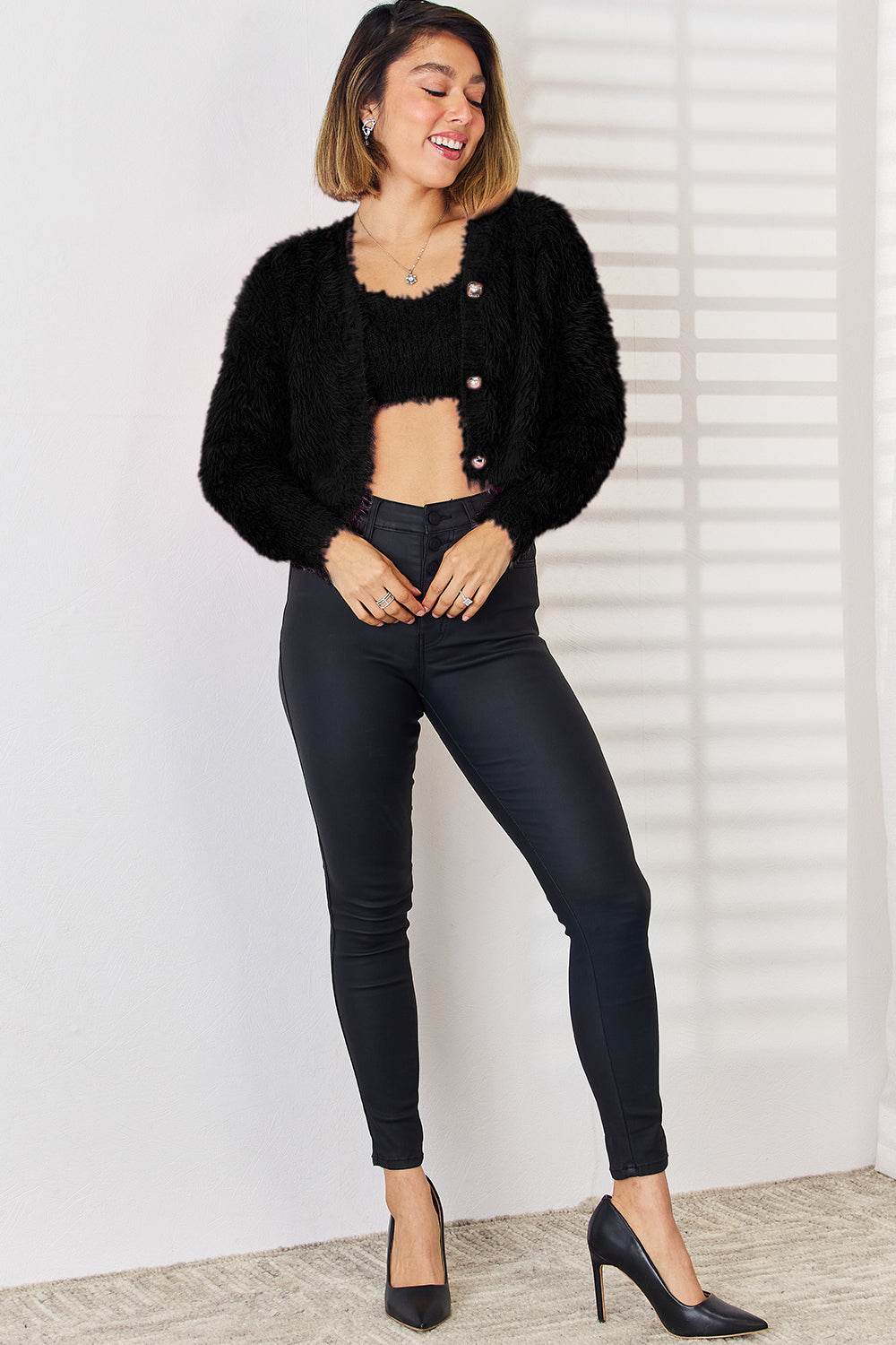 Scoop Neck Vest and Cardigan Sweater Set - DaTrendStore.Com