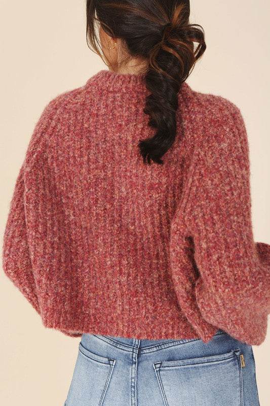 Melange multicolor sweater top - DaTrendStore.Com