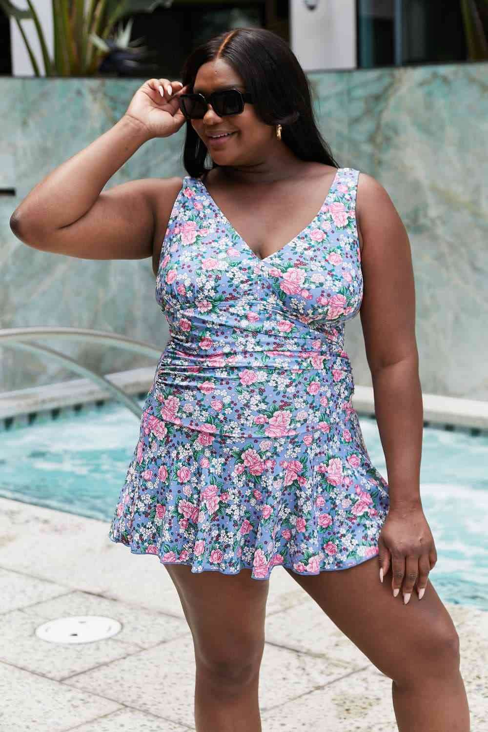 Marina West Swim Full Size Clear Waters Swim Dress in Rose Sky - DaTrendStore.Com