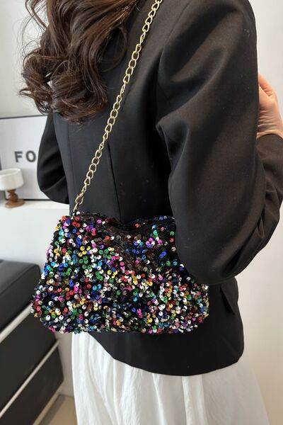 Sequin Removable Strap Shoulder Bag - DaTrendStore.Com