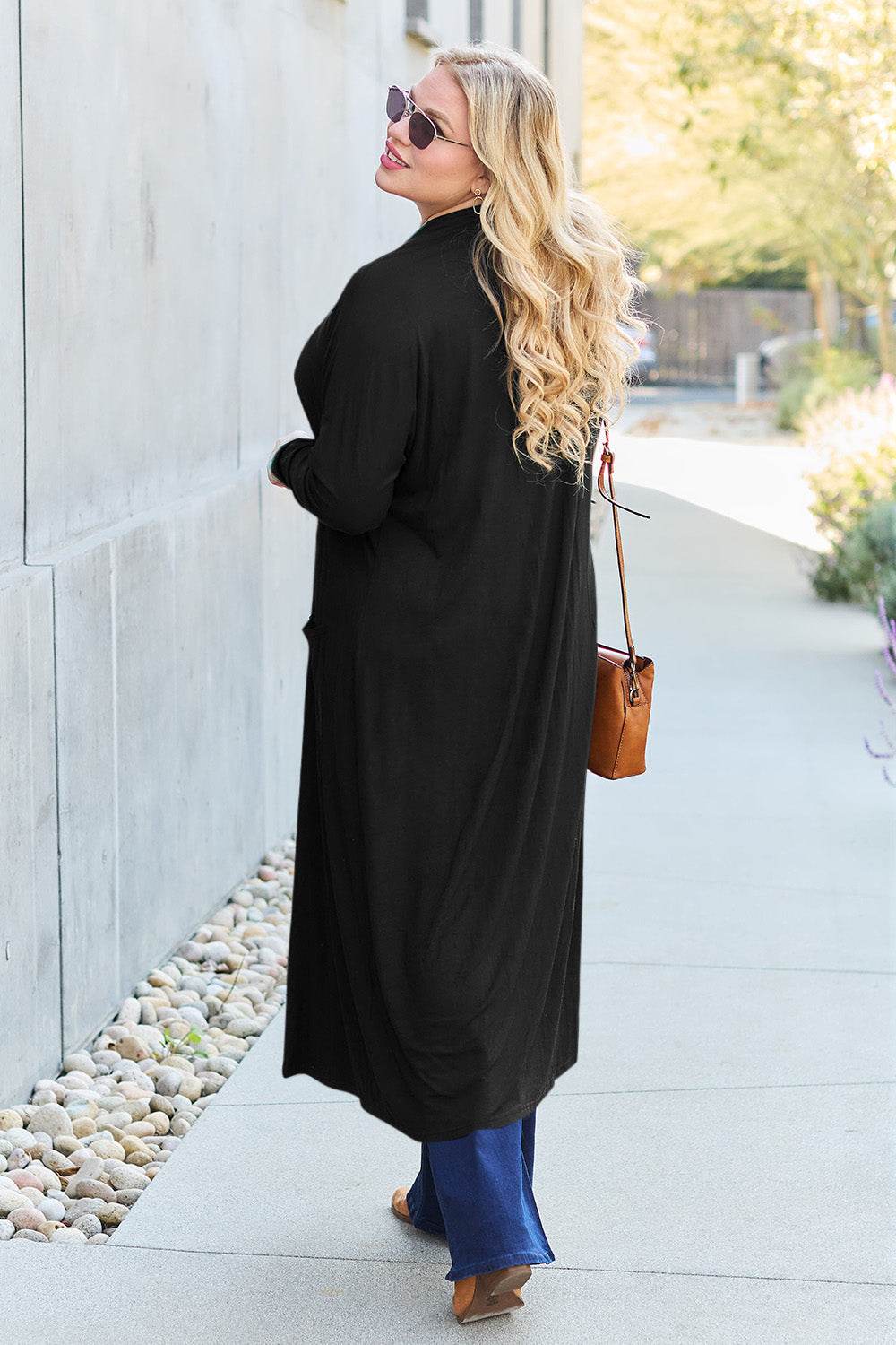 Basic Bae Full Size Open Front Long Sleeve Cover Up - DaTrendStore.Com