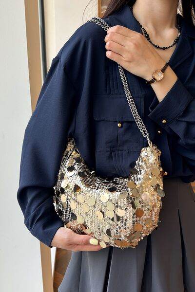 Sequin Chain Crossbody Bag - DaTrendStore.Com