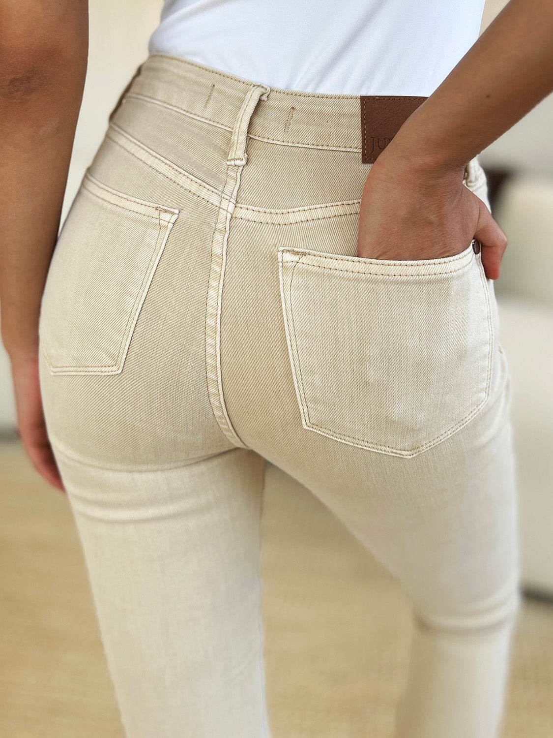 Judy Blue Full Size Garment Dyed Tummy Control Skinny Jeans - DaTrendStore.Com