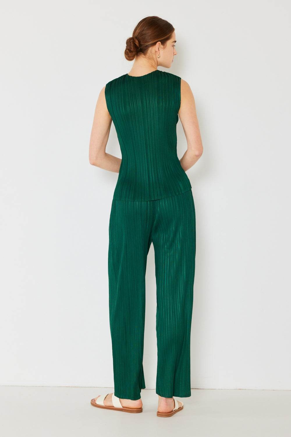 Marina West Swim Pleated Elastic-Waist Straight Pants - DaTrendStore.Com