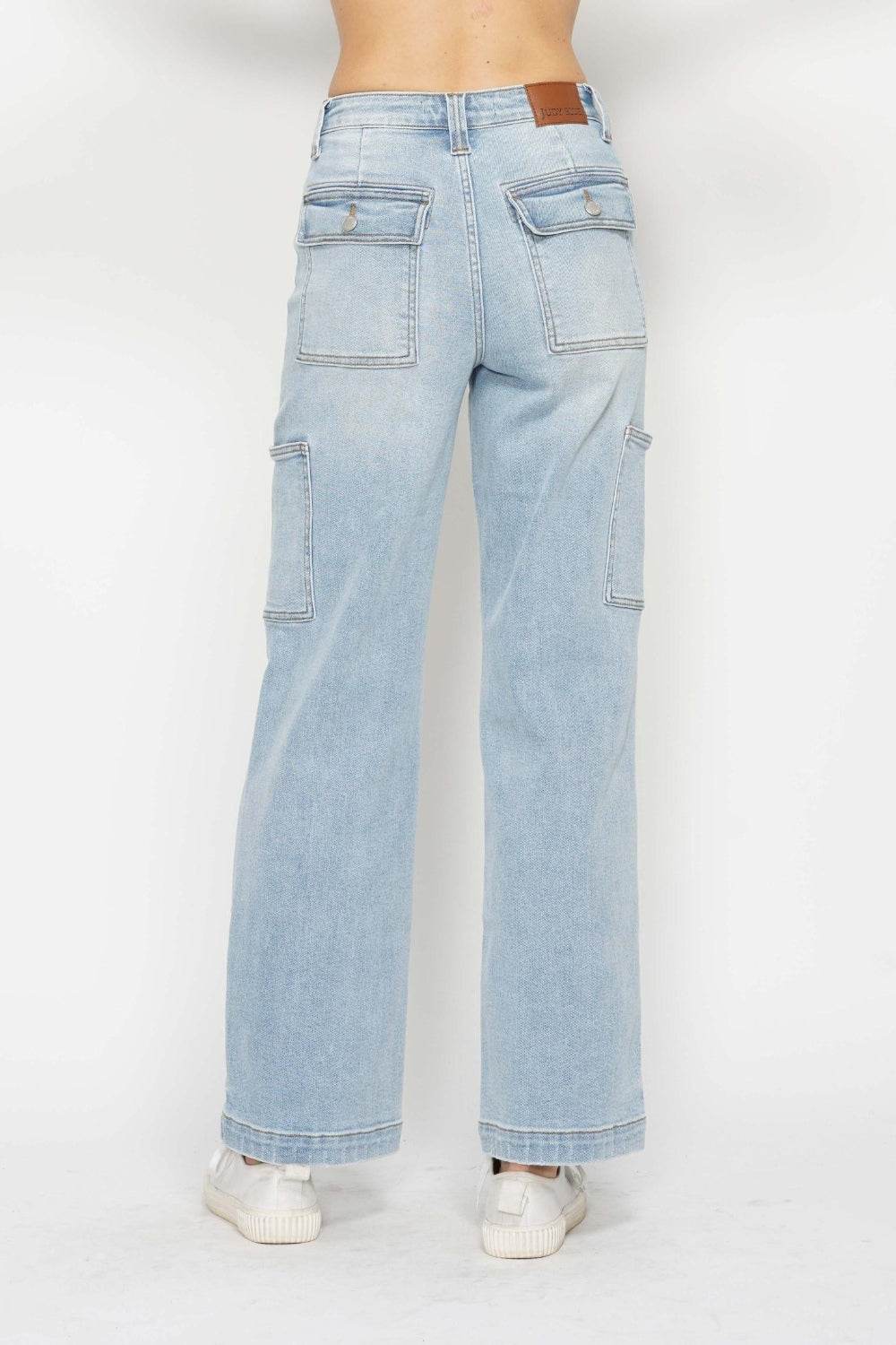 Judy Blue Full Size High Waist Straight Cargo Jeans - DaTrendStore.Com