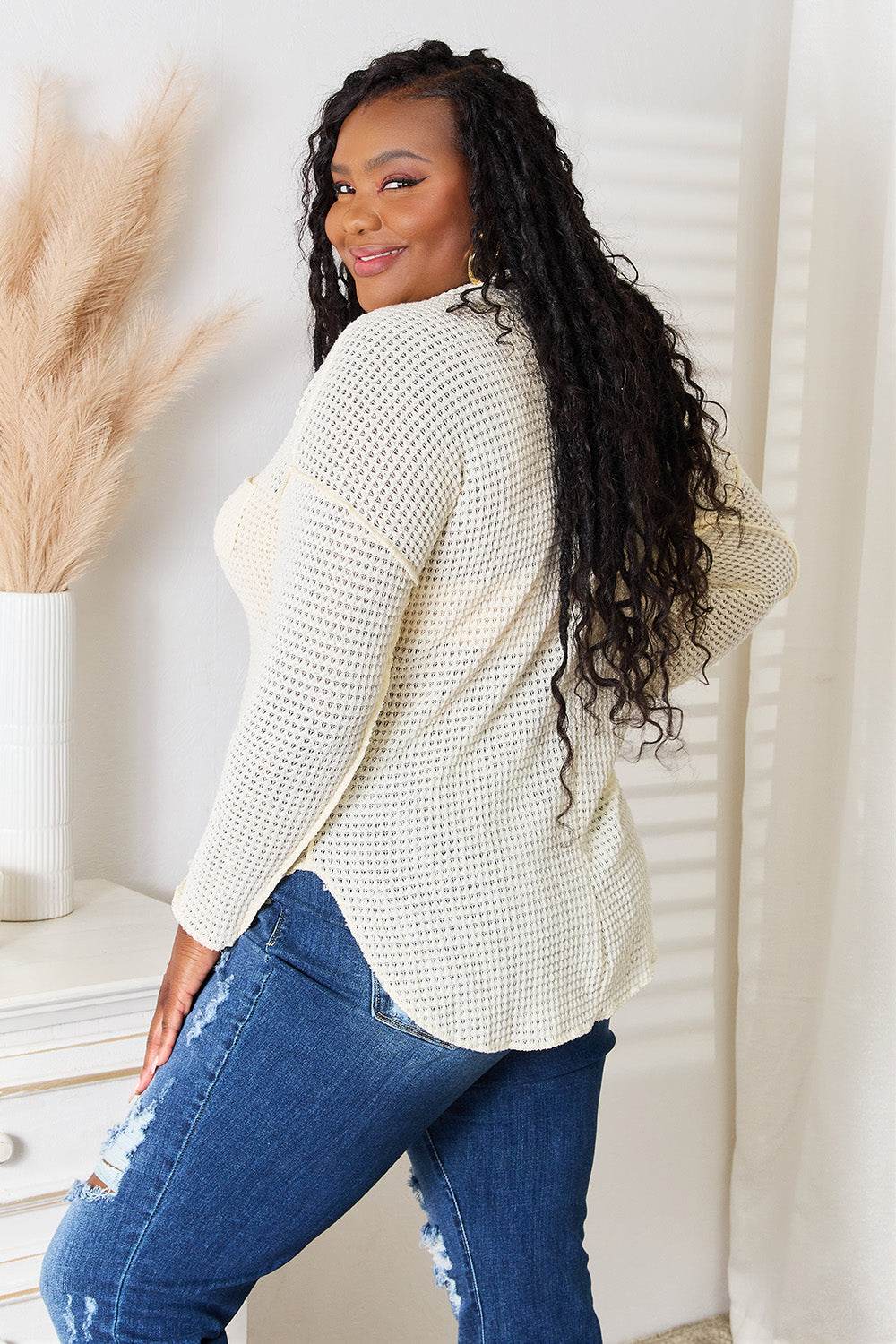 Culture Code Full Size Scoop Neck Patch Pocket Top - DaTrendStore.Com