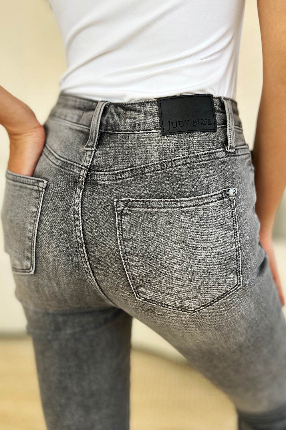 Judy Blue Full Size Button Fly High Waist Cuffed Capris - DaTrendStore.Com