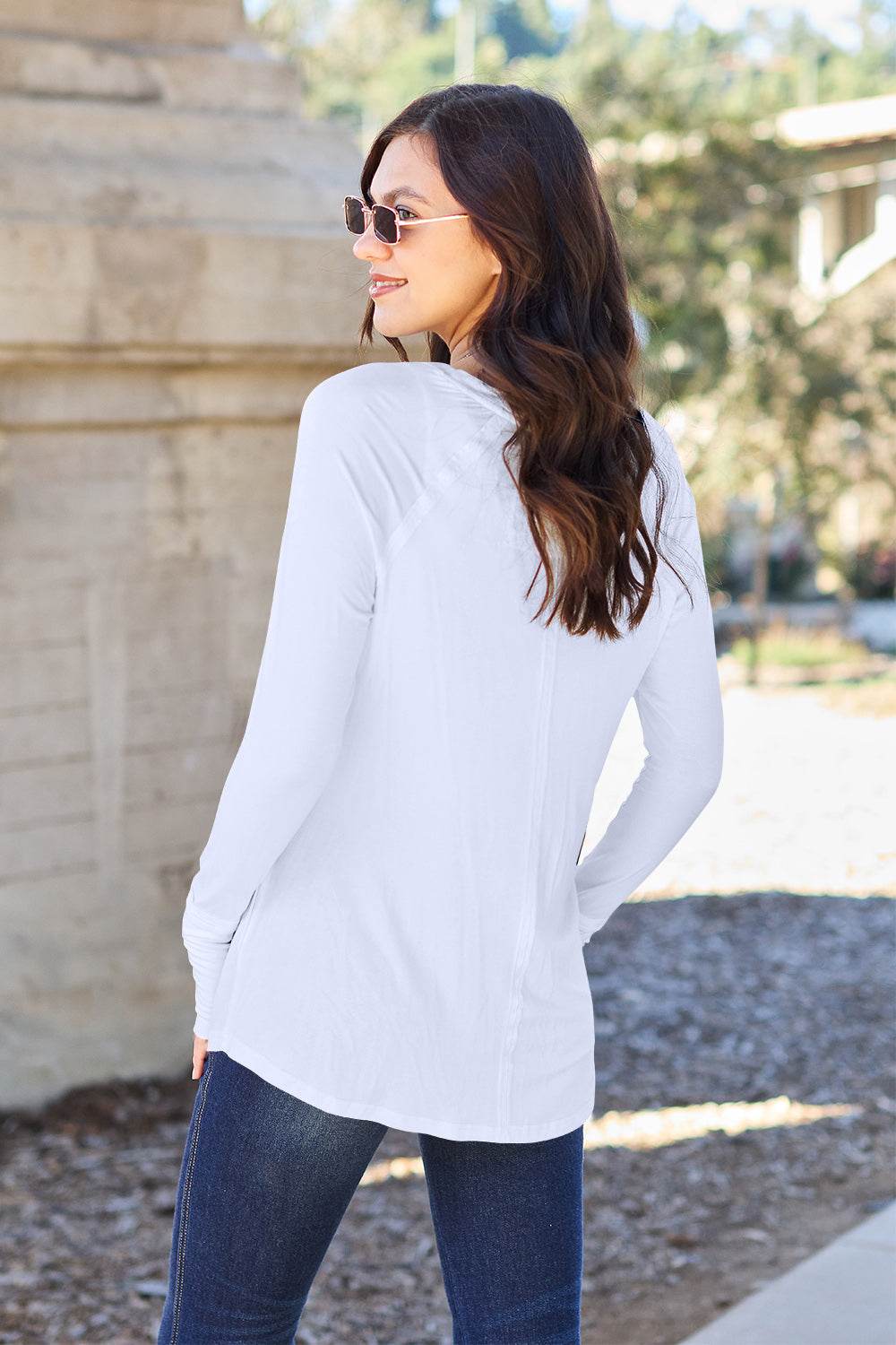Basic Bae Full Size Round Neck Long Sleeve T-Shirt - DaTrendStore.Com
