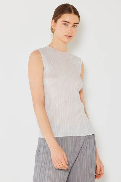 Marina West Swim Pleated Sleeveless Crewneck Tank - DaTrendStore.Com