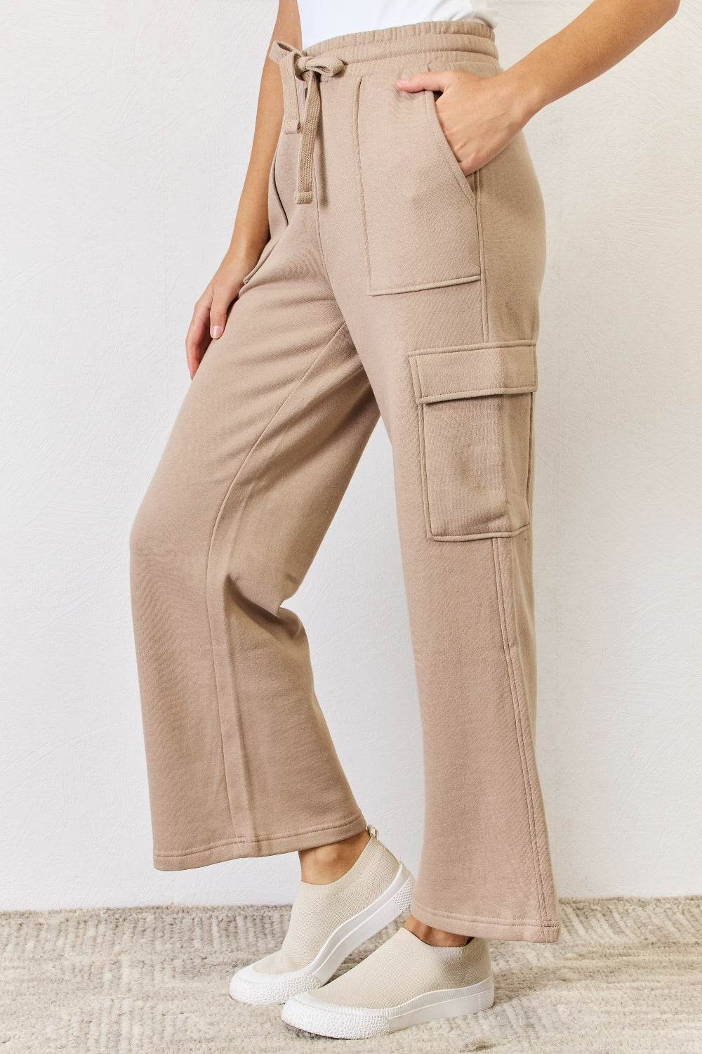 RISEN High Waist Cargo Wide Leg Pants - DaTrendStore.Com